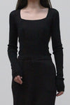 SWAYING/KNIT Seamless Cashmere Top SW212SZ01 Black PS8